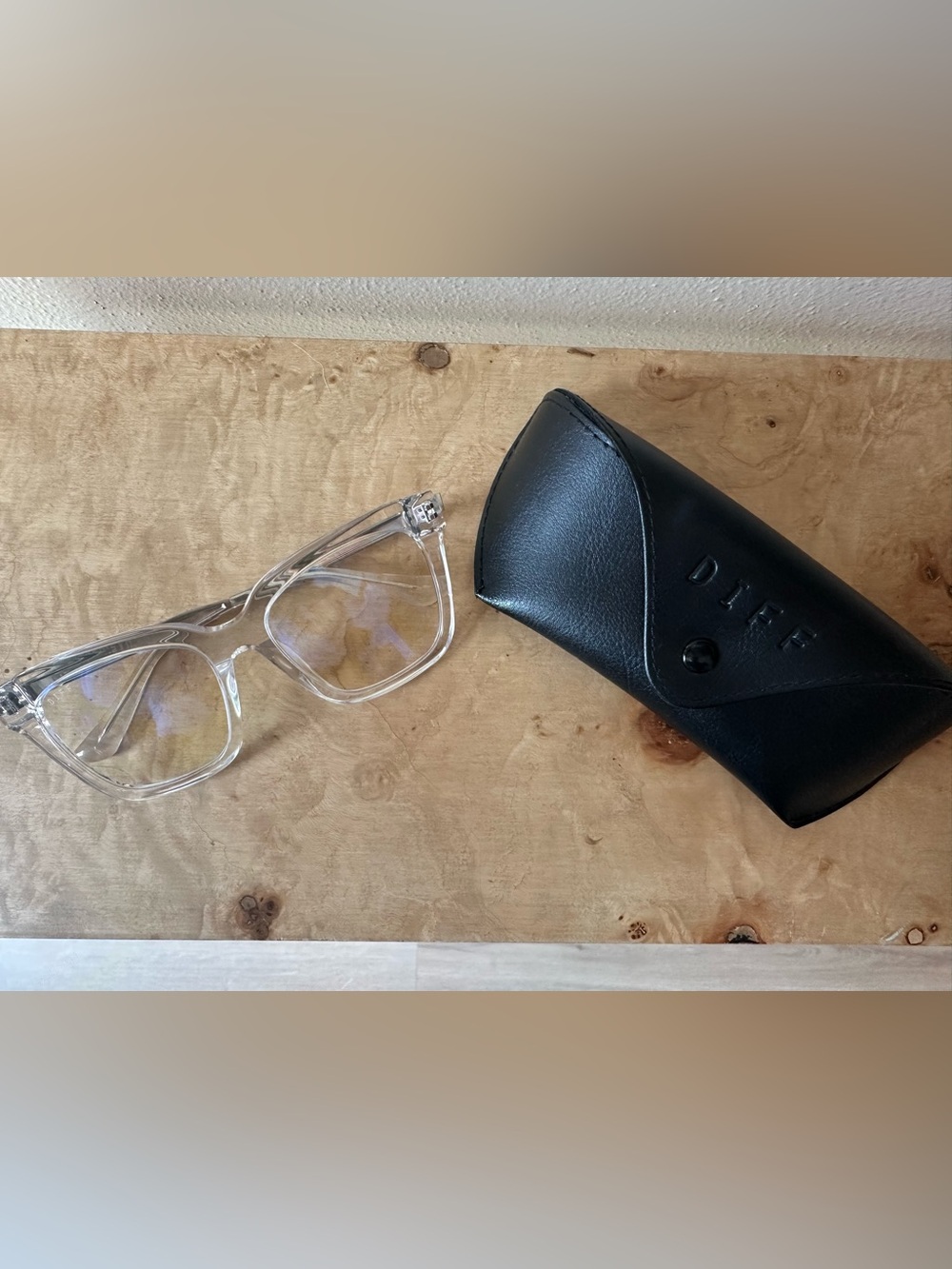 Diff Eyewear Bella -Clear and Silver Blue Light Blocking Glasses with Case